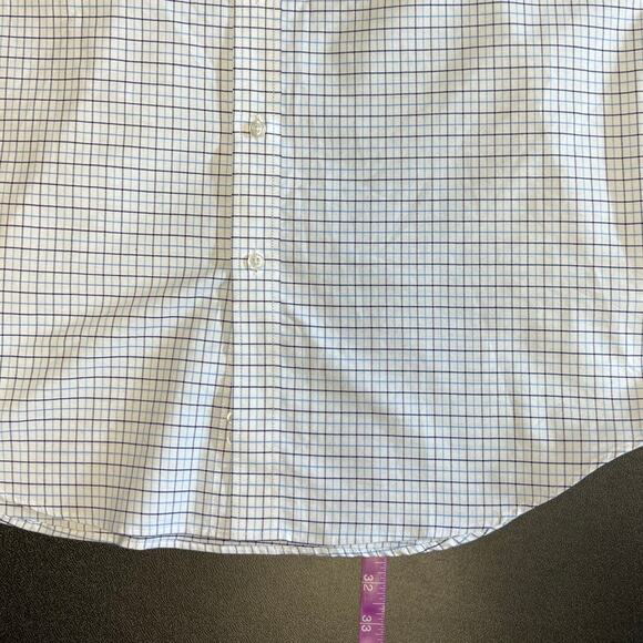 Saddlebred Classic Fit Oxford White and Blue Checked Button Down Size M - Picture 5 of 6